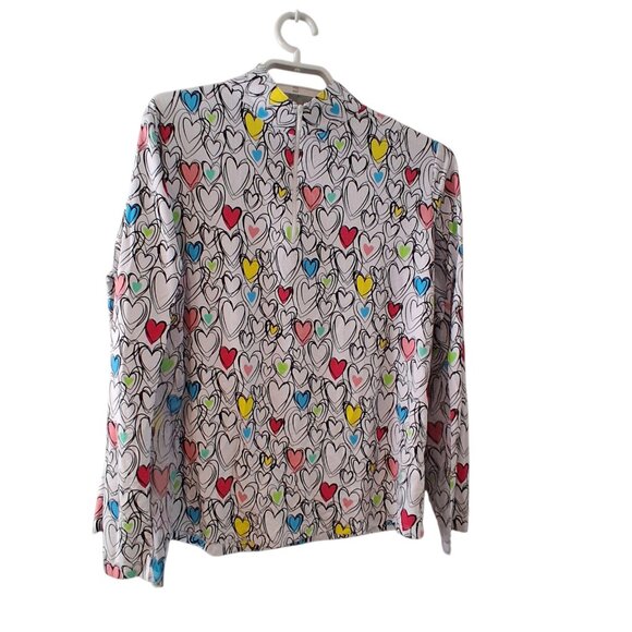 Ibkul top womens XL hearts 1/4 zip UPF 50 cool feel quick dry air curculation - Picture 1 of 5